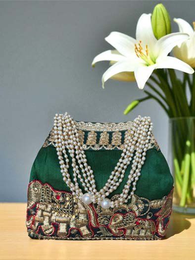 Elephant Embroidered Potli Bags