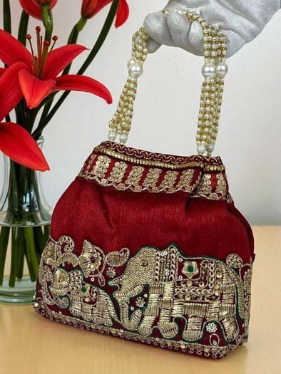 Elephant Embroidered Potli Bags