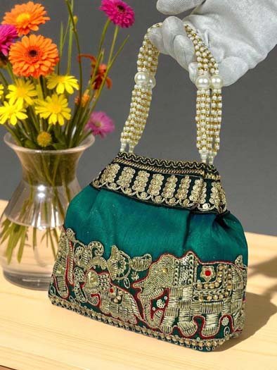 Elephant Embroidered Potli Bags