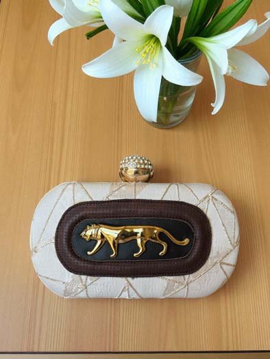 Sabyasachi Inspired Royal Bengal Tiger Motif Embellished Clutches