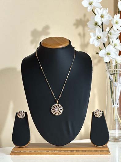 Designer Moissanite Pendant Set