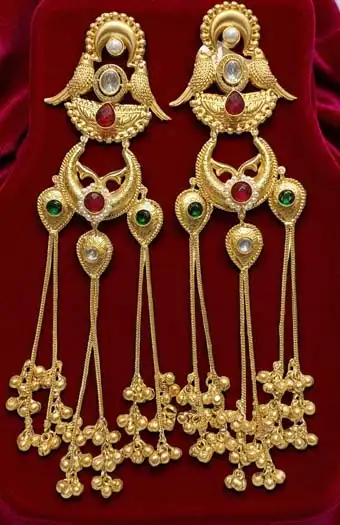Traditional Kashmiri-style Long Earrings