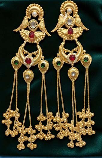 Traditional Kashmiri-style Long Earrings