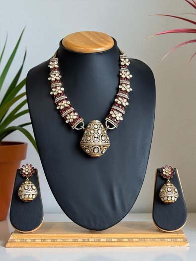 Sabyasachi Inspired Moissanite Kundan Necklace Set
