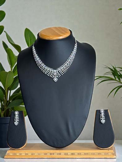 Trendy Designer CZ Necklace Set