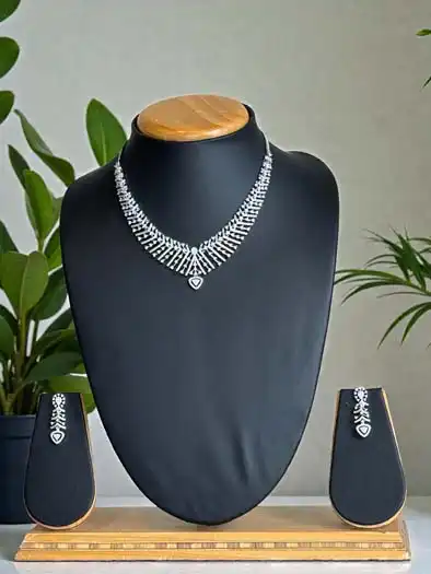 Trendy Designer CZ Necklace Set