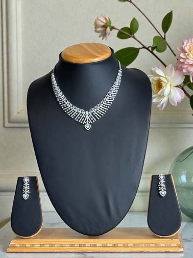 Trendy Designer CZ Necklace Set