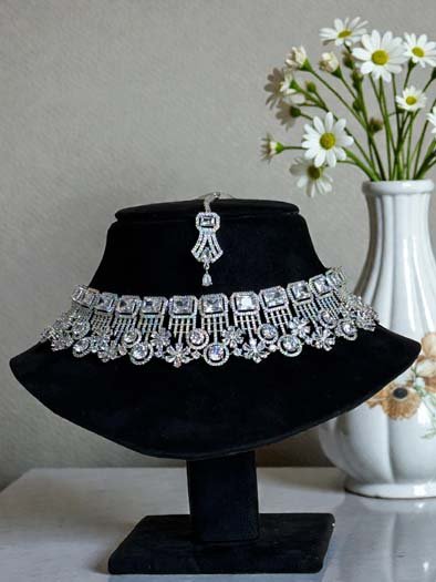 Premium Designer AD CZ Necklace Set