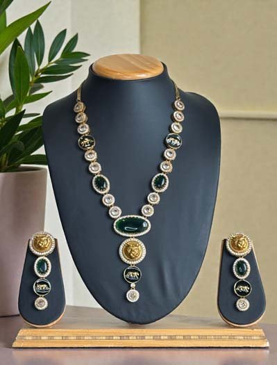 Sabyasachi Inspired Emerald Necklace set