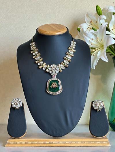 Premium Moissanite Bollywood Necklace Set