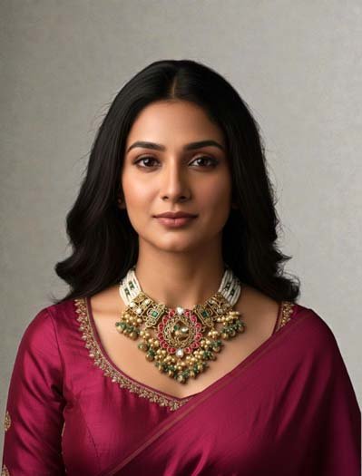 Bollywood Inspired Pachi Kundan Choker Set