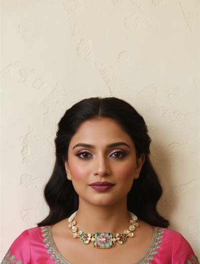 Amrapali Inspired Moissanite Kundan Choker Set