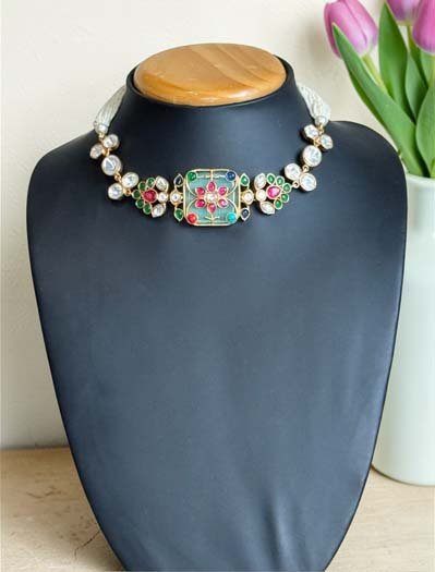 Amrapali Inspired Moissanite Kundan Choker Set