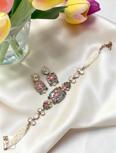 Amrapali Inspired Moissanite Kundan Choker Set