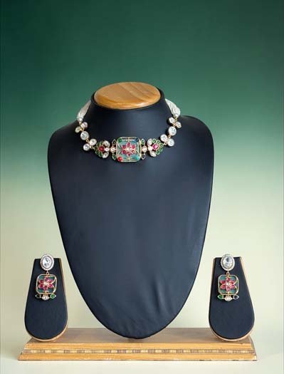 Amrapali Inspired Moissanite Kundan Choker Set