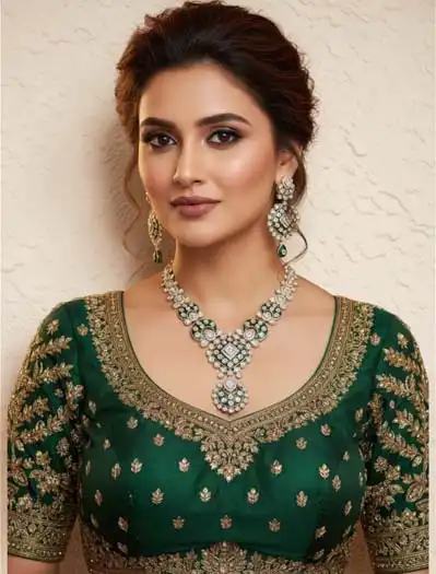 Premium Moissanite Emerald Necklace Set