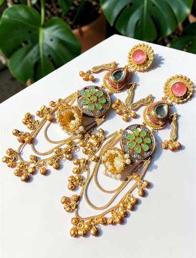 Kashmiri Designer Long Earrings
