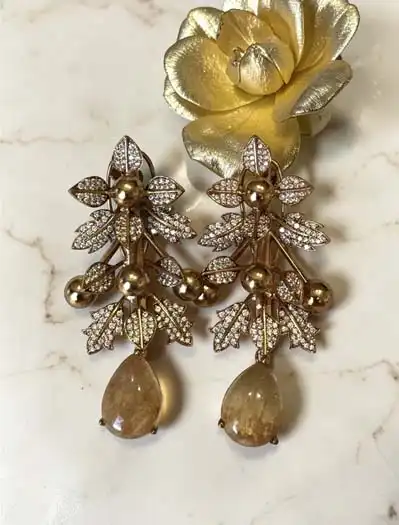 Bollywood Inspired Moissanite CZ Earrings
