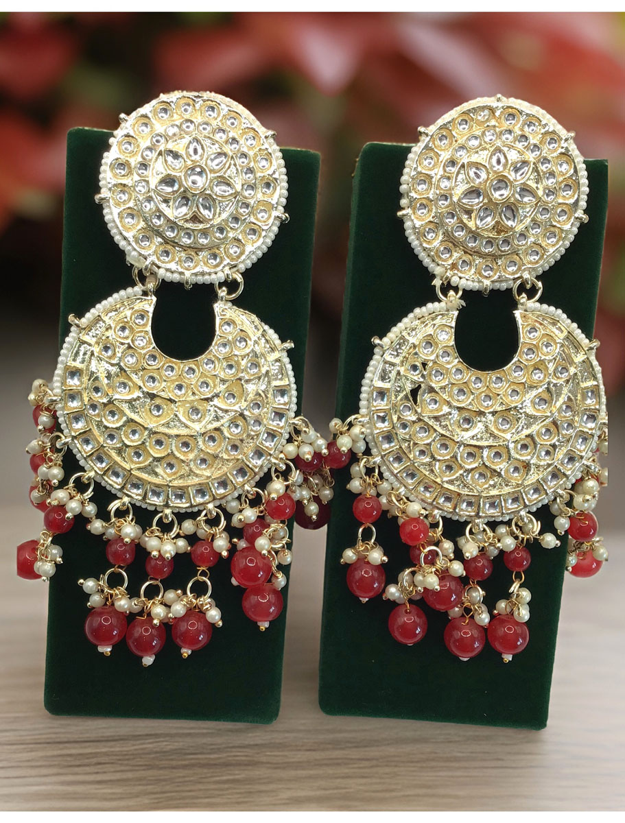 Fancy Kundan Earrings with matching Ring