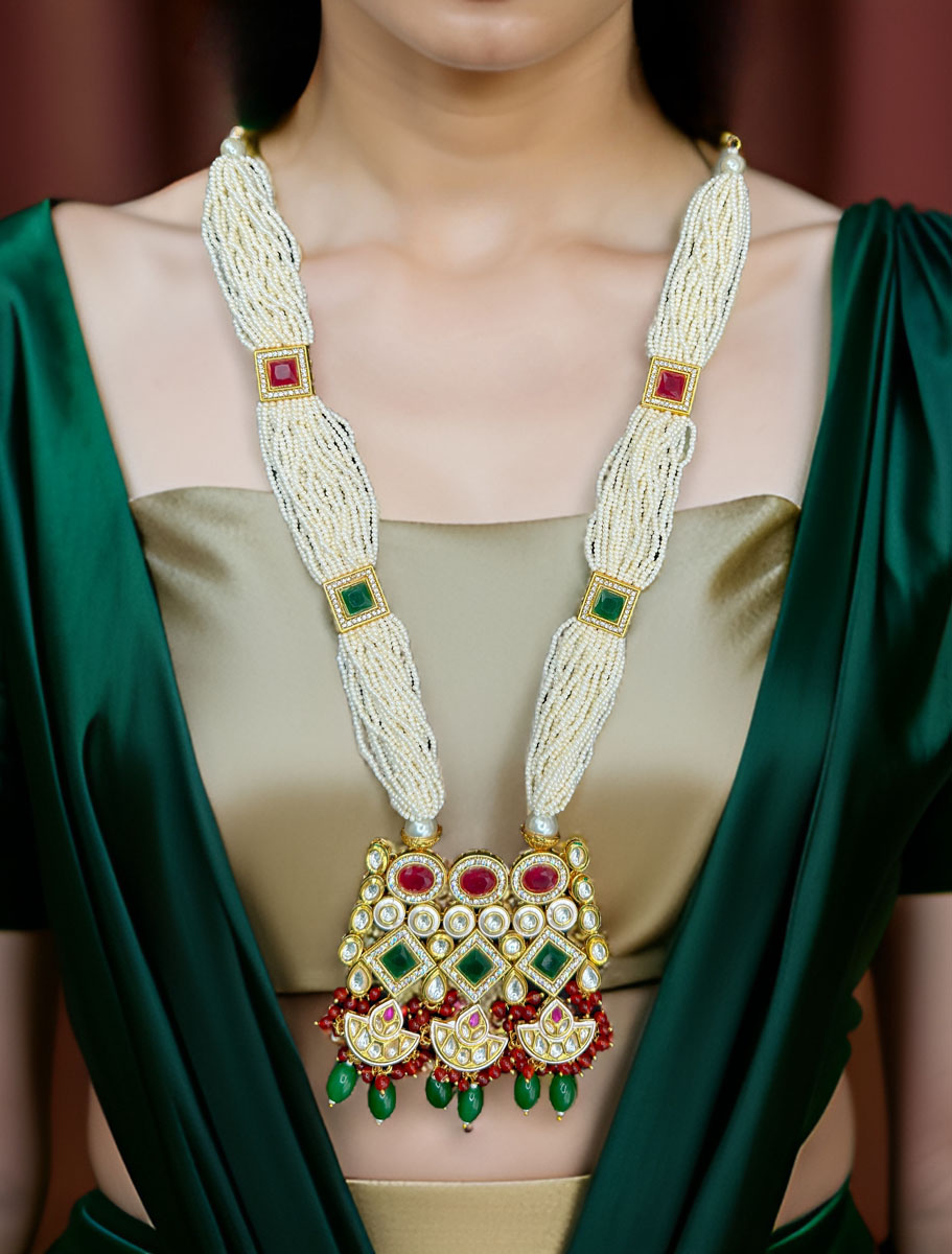 Meenakari Kundan Long Necklace Set