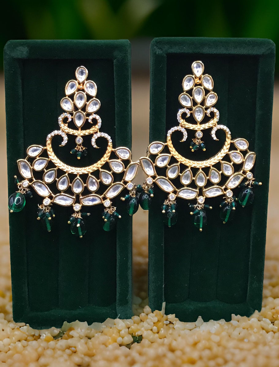 Fancy Party Wear Premium Quality Kundan Earrings