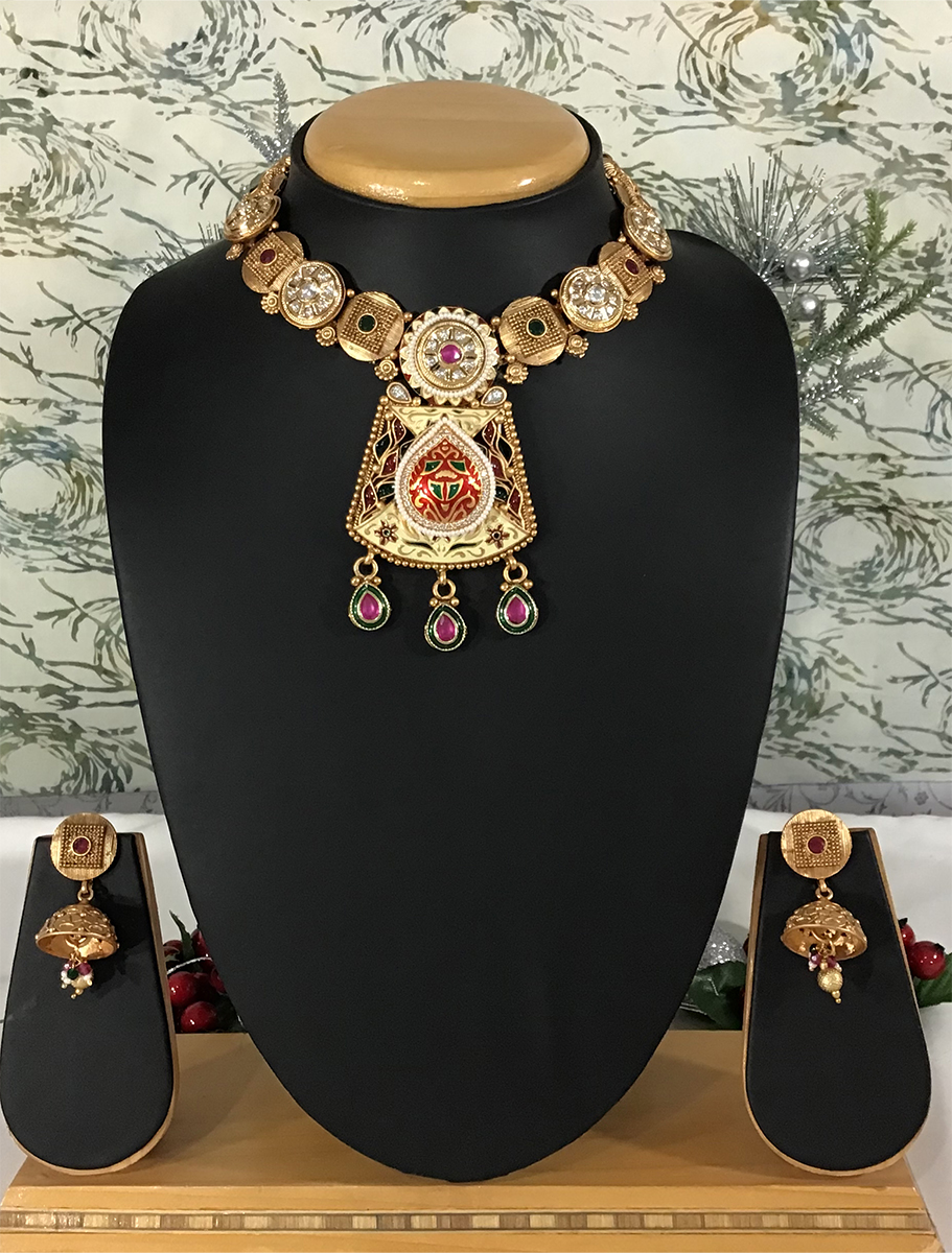 Exclusive Designer Rajwadi Meenakari Choker set