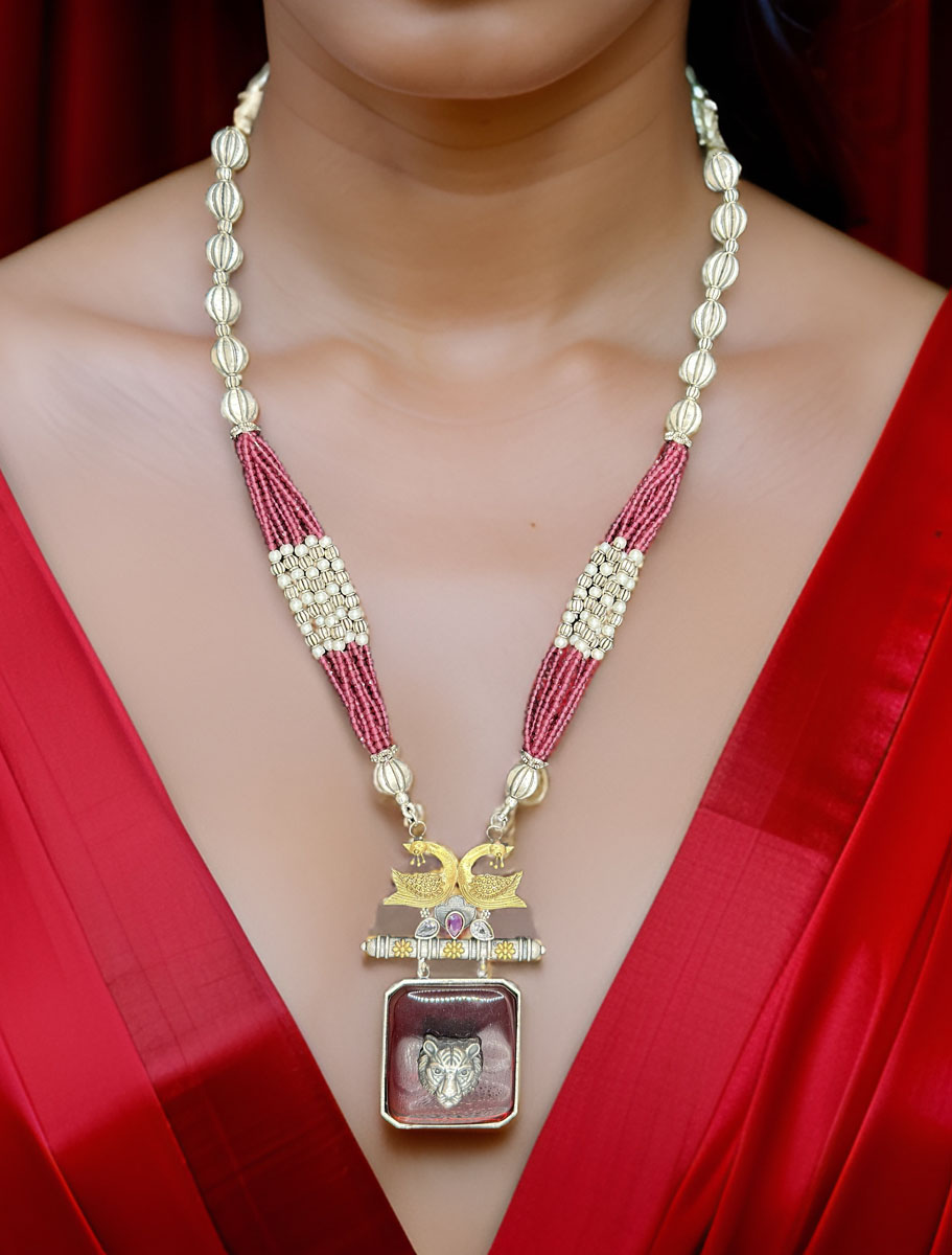 Sabyasachi Inspired German Silver Fusion Necklace Set