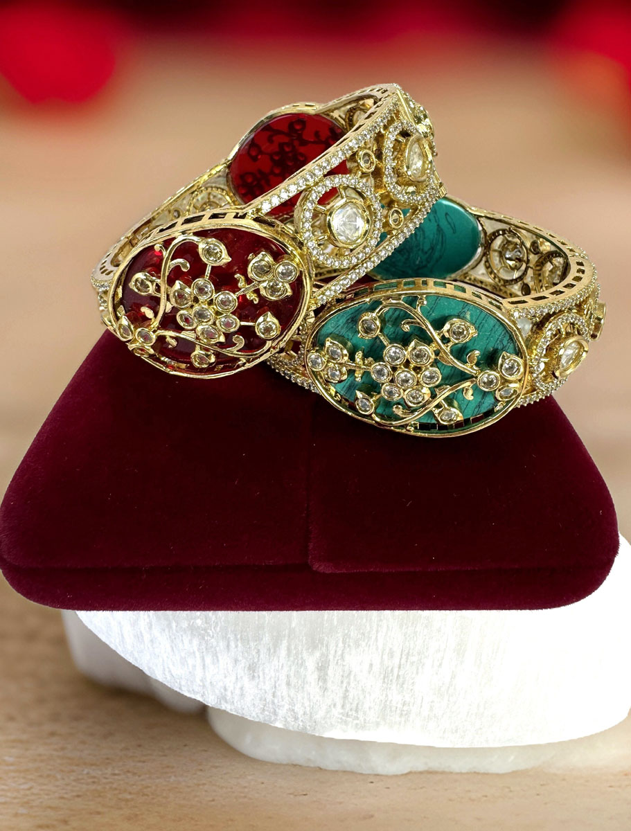 Amrapali Inspired Kundan CZ Bracelet Kada