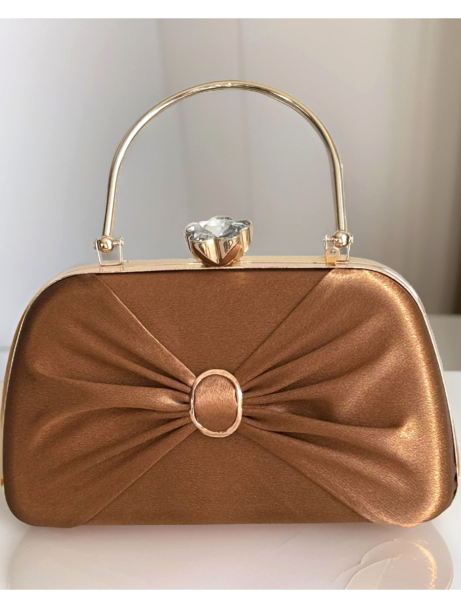 Satin Pleated Evening Bag with accessories