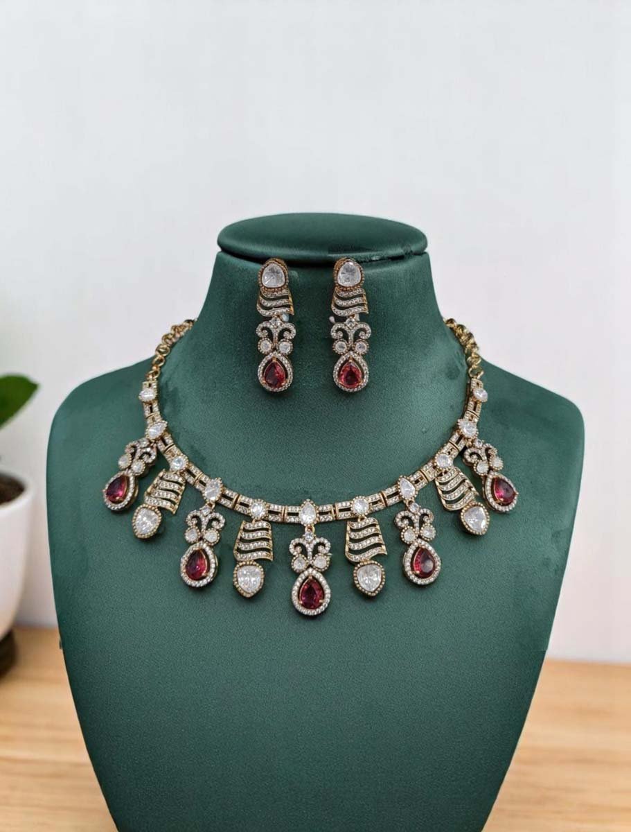 Gorgeous AD CZ Necklace Set