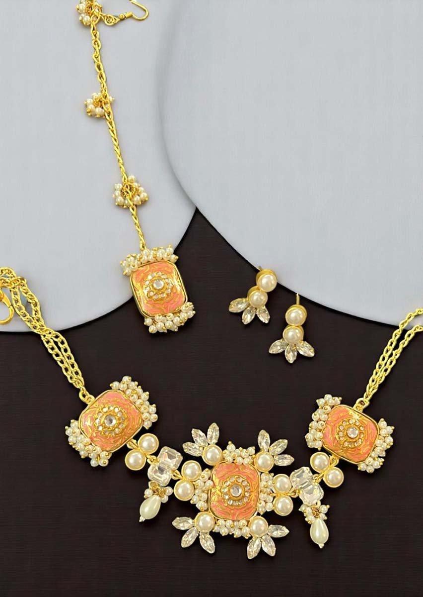 Bollywood Inspired Mother of Pearls Designer Necklace Set