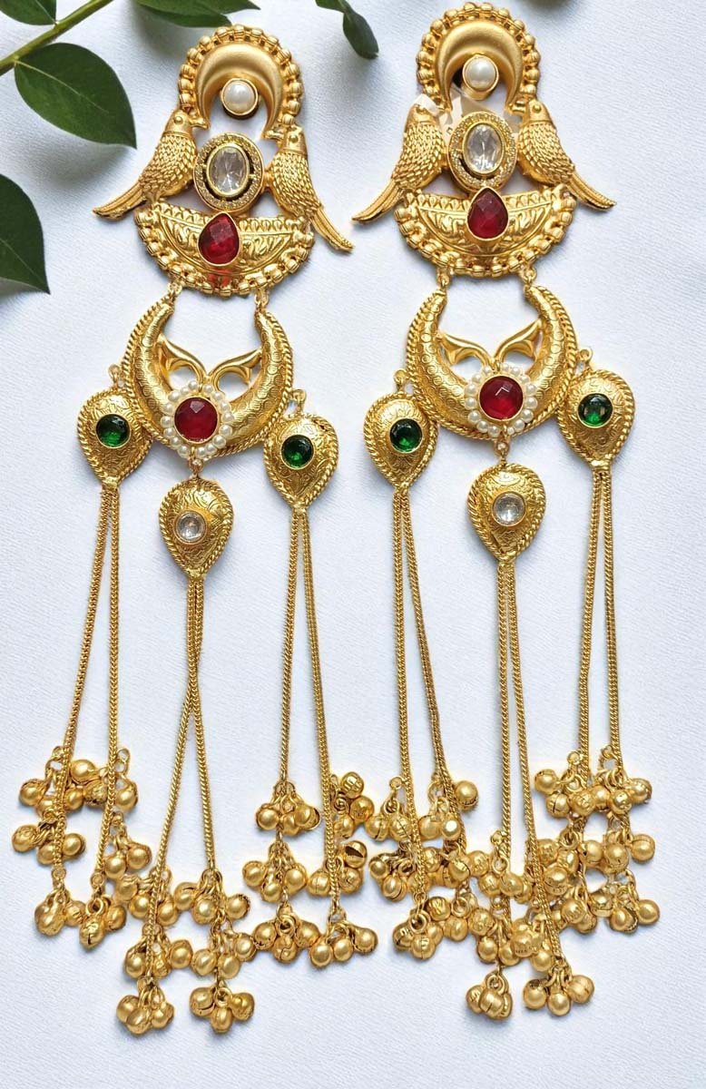 Traditional Kashmiri-style Long Earrings