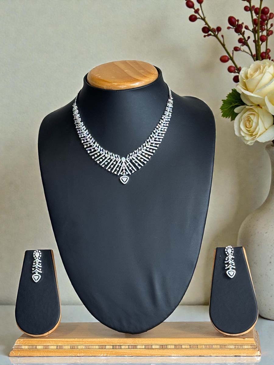 Trendy Designer CZ Necklace Set
