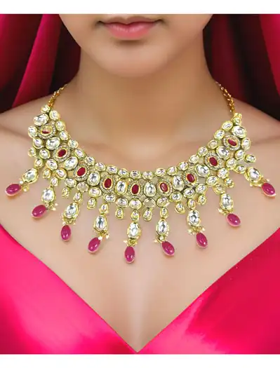 Ruby Kundan Choker Set