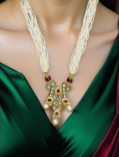 Meenakari Kundan Necklace Set