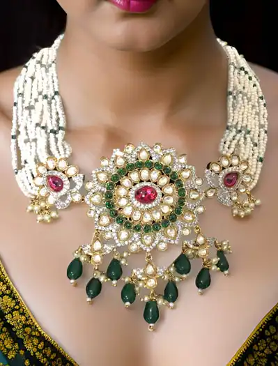 Delicate Pachi Kundan Choker Set