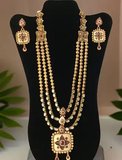 Traditional Rajwadi Long Necklace Set