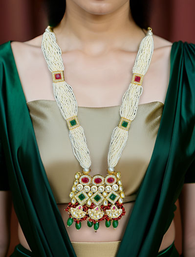 Classic Kundan Long Necklace Set