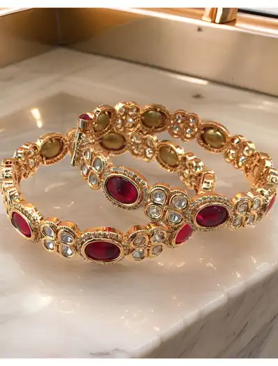 24 carat polish AD Bangles/Kada