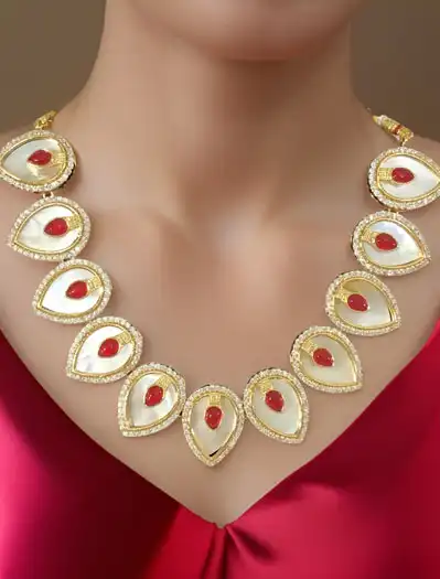 Designer Mother of Pearl Necklace Set