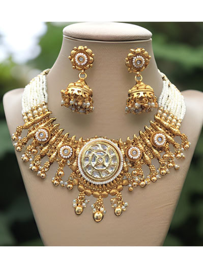 Rajwadi Kundan Designer Choker Set