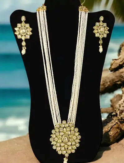 Meenakari Pendant Long Necklace Set