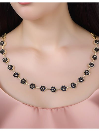 Elegant Flower Design AD Necklace Set