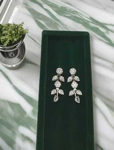 Delicate CZ Rodium Earrings