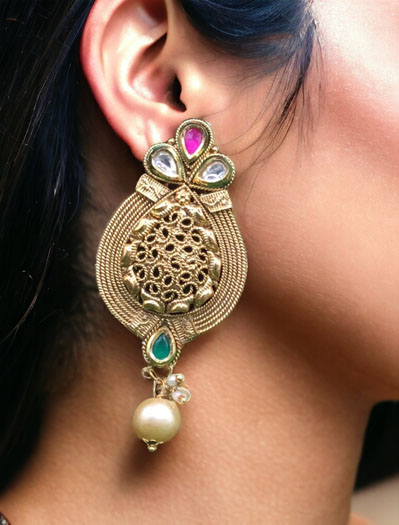 Traditional Style Paan Shaped Earrings