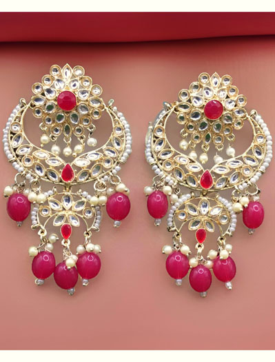 Bollywood Style Kundan Chaandbali Earrings