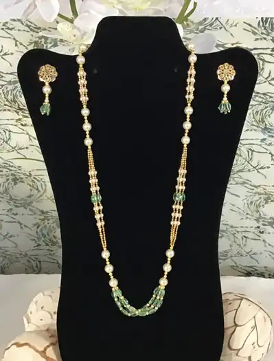 Mint Green Pearls Fashionable Mala Set