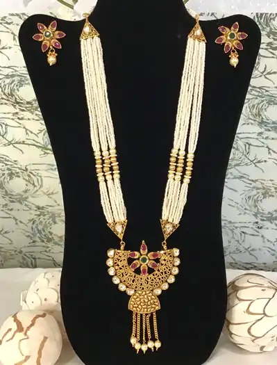 Half circle Antique Rajwadi Long Necklace Set