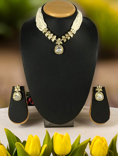 Polki Diamond Elegant Necklace Set