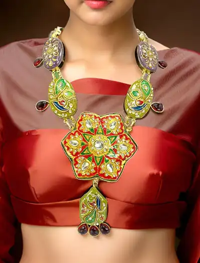 Jaipuri Meenakari Handpainted Necklace Set